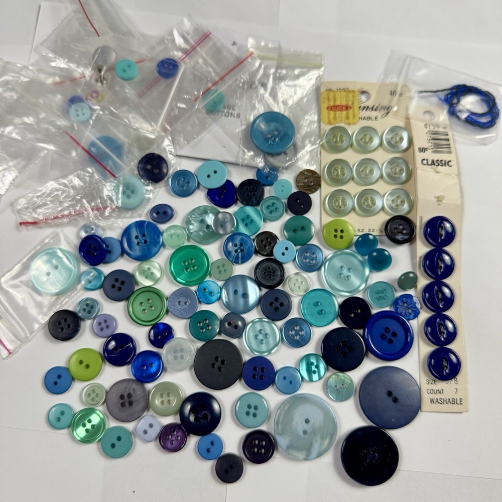 3+ lb Vintage Buttons Lot Color Sorted Mother of Pearl Carded Crafts Sewing - Picture 6 of 16